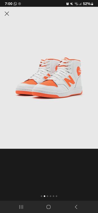 New Balance 480 Originales 
Altos Blanco/Naranja