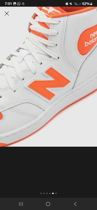 New Balance 480 Originales 
Altos Blanco/Naranja