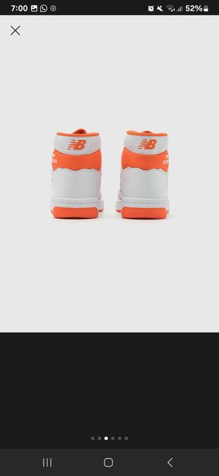 New Balance 480 Originales 
Altos Blanco/Naranja
