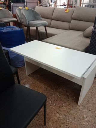Mesa centro elevable blanca