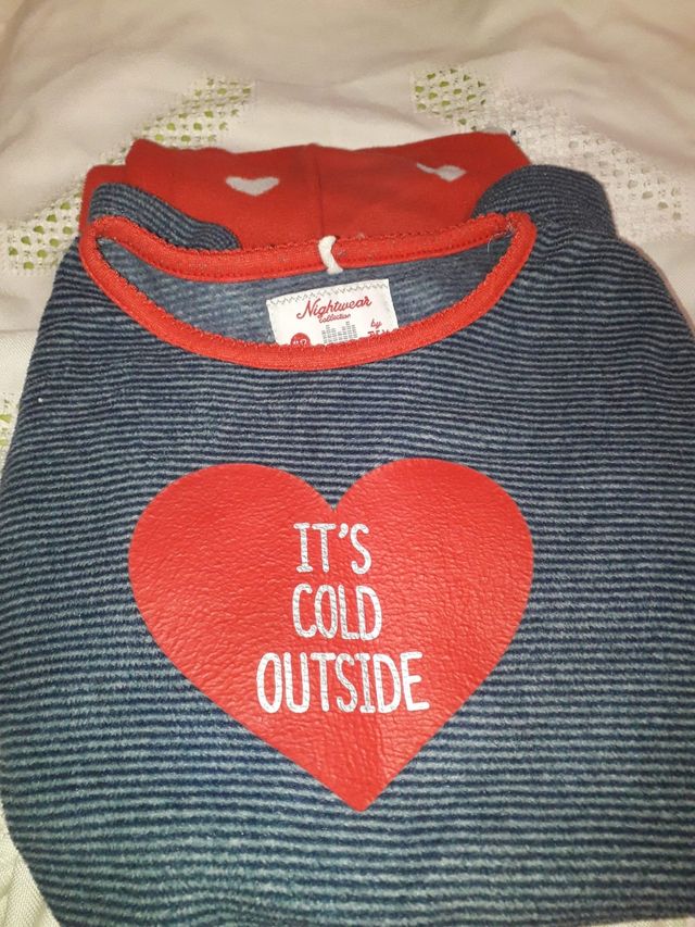 Pijama niña - Corazón - Rojo y Azul