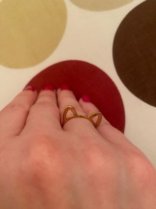 Anillo Gato dorado de bisuteria.