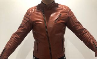 Chaqueta cuero marrón
