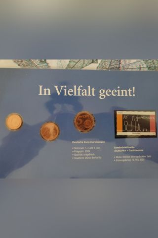 Set Monete Euro Germania 2005 FDC-UNC+Francobollo