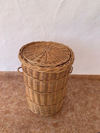 Cesto mimbre beige - cesta almacenaje