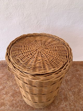 Cesto mimbre beige - cesta almacenaje