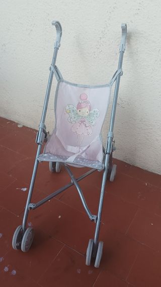 Carro muñecas plegable rosa