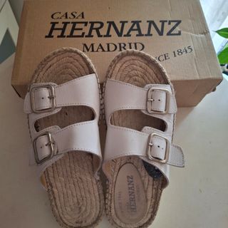 Alpargatas  tipo Sandalia artesanal de Piel y Yute