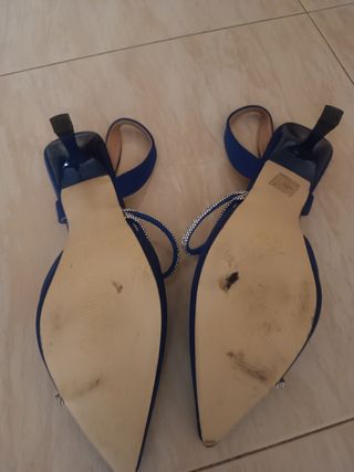 Zapatos tacón azul marino fiesta