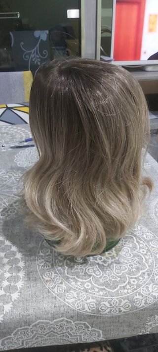 Peluca mujer,  beige y  rubio dorado