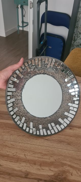 Espejo mosaico plateado