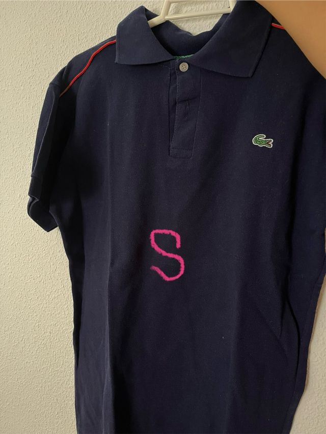 Polo Lacoste azul talla S