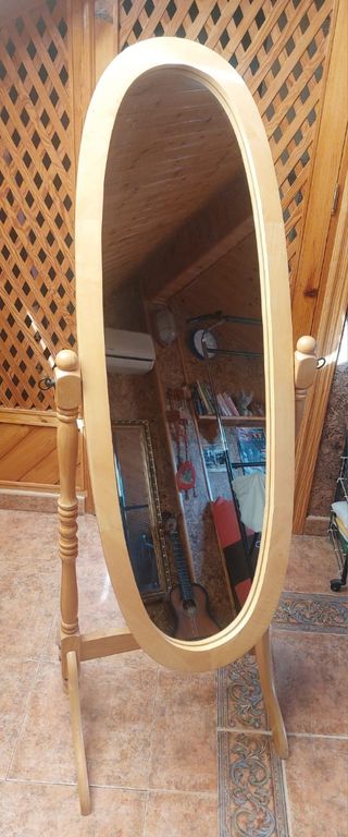 Espejo de pie ovalado madera