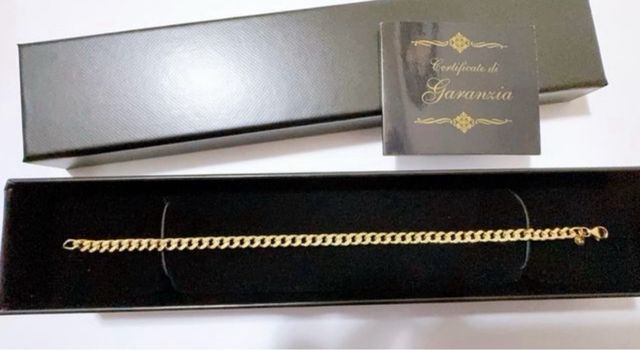 Bracciale groumette cubana in oro giallo 18kt 750