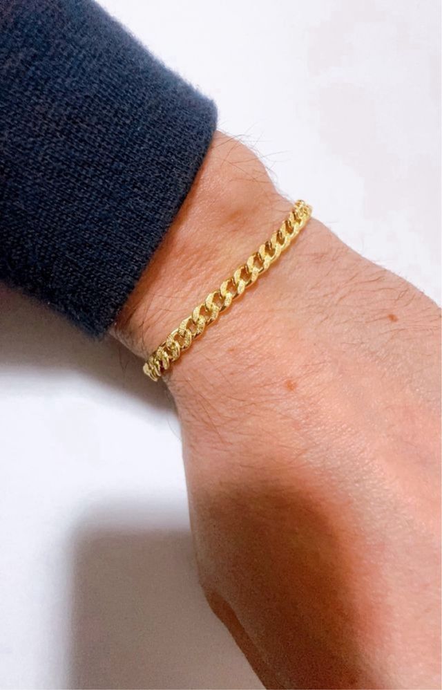 Bracciale groumette cubana in oro giallo 18kt 750