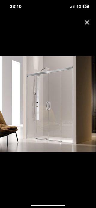Mampara ducha cristal 2 puertas