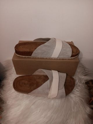 Sandalias Virucci Beige/Blanco - Talla 36