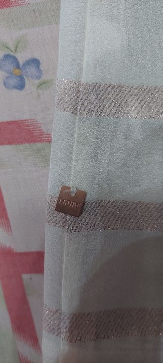 Blusa/Top/Camisa de rayas rosa-blanco con brillo