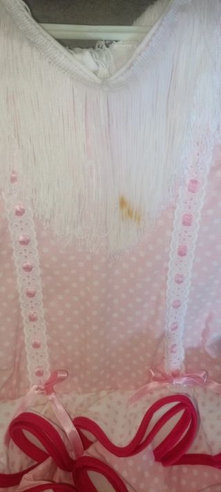 Vestido gitana niña rosa/blanco para niña 3 años