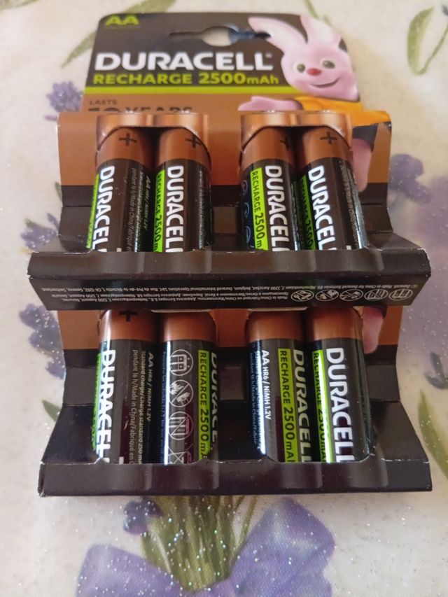 8 Batterie Duracell AA Ricaricabili 2500mAh