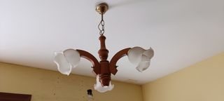 Lampara madera 3 luces