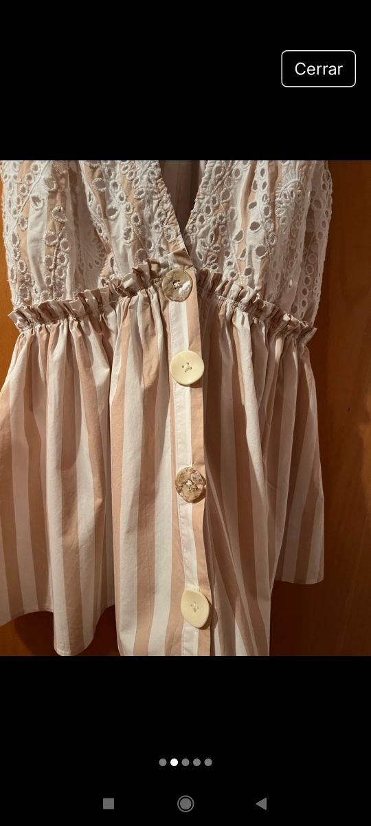 Blusa Uterqüe rayas beige