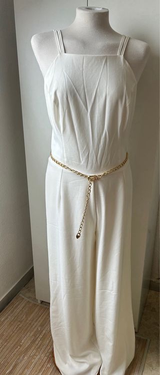 Mono blanco verano - Pantalón ancho