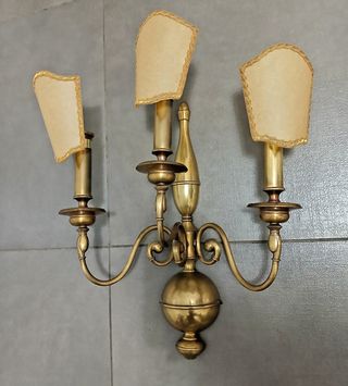 Applique 3 Luci Ottone Antica