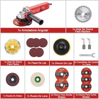 Amoladora Angular + 20 accesorios