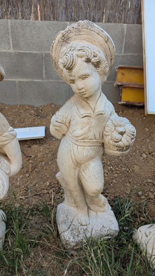 3 Statue cherubino giardino - pietra