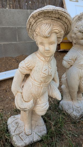 3 Statue cherubino giardino - pietra
