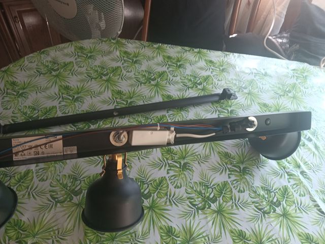 Lámpara techo 3 luces negra - metal