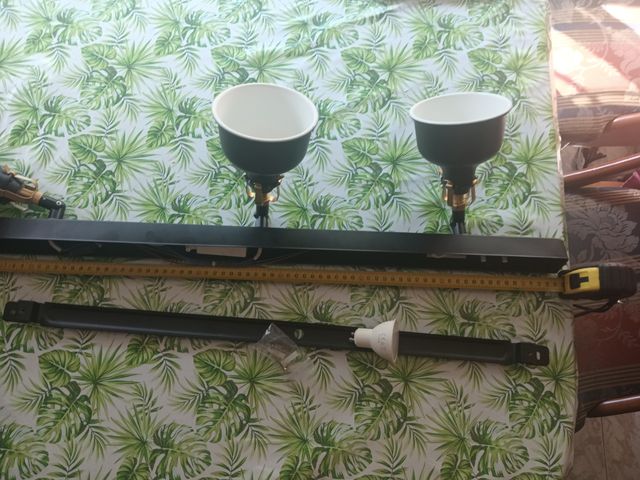 Lámpara techo 3 luces negra - metal