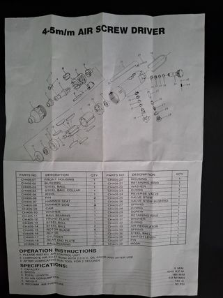 Avvitatore pneumatico reversibile Fervi