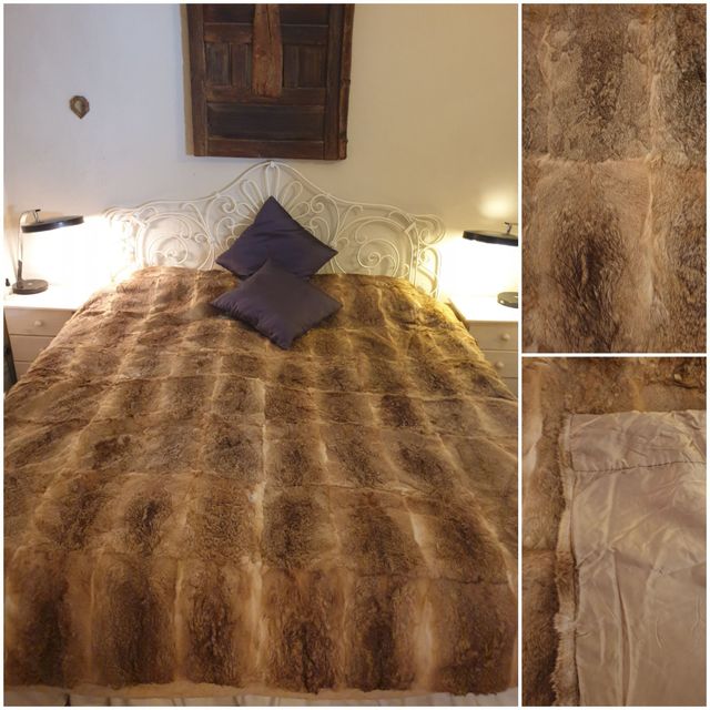 Colcha pelo conejo marrón