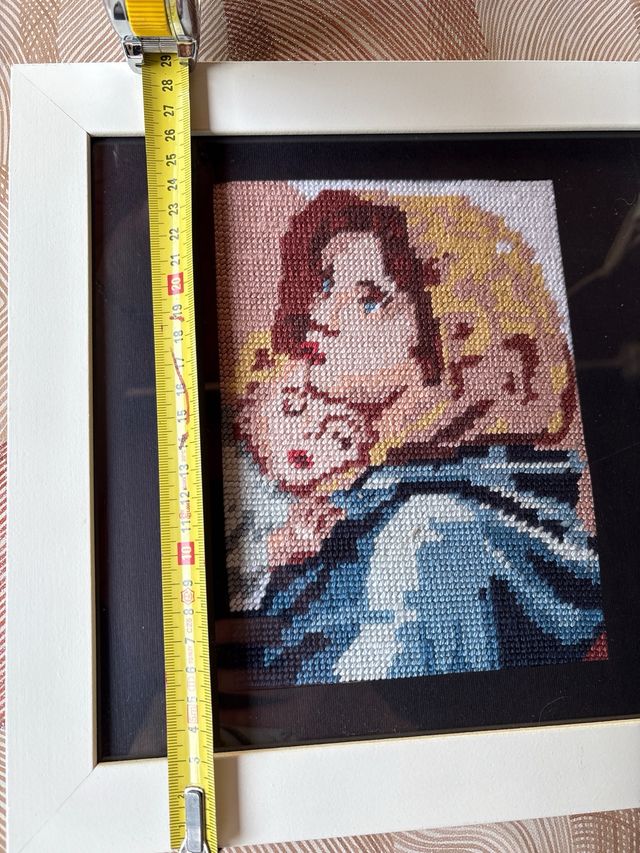 Quadretto Madonna ricamato a mano