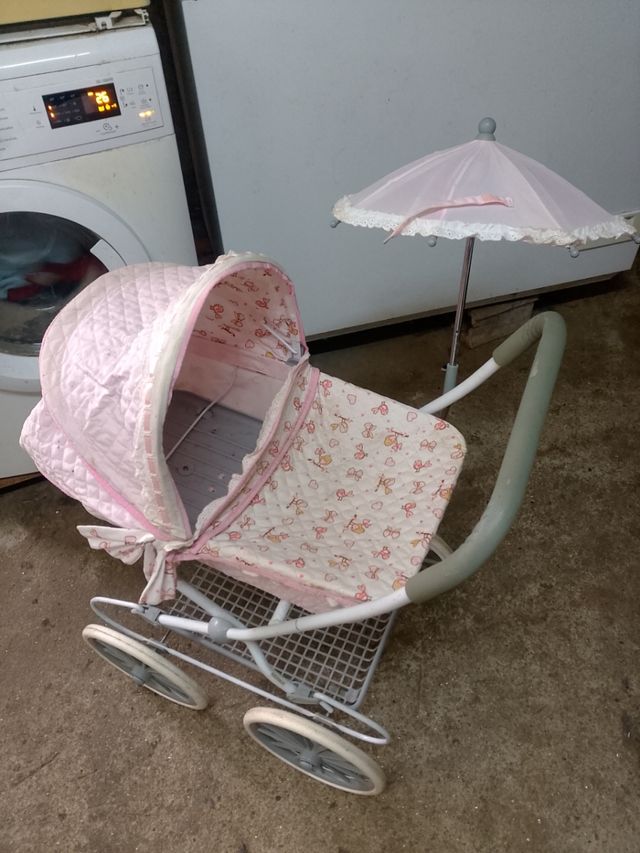 Carrito muñecas vintage rosa