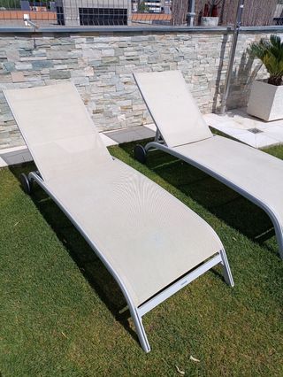 2 Tumbonas aluminio - blanco Textilene.