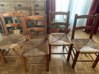 4 Sillas Comedor Madera Rústica