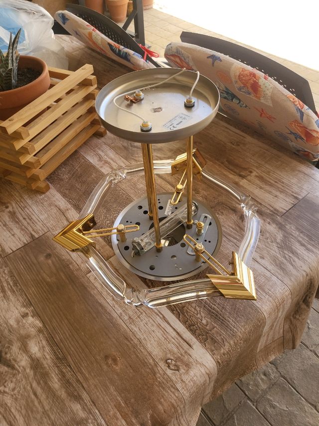 Lampara techo cristal dorada