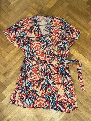 Mono cruzado falda-pantalón de Zara S