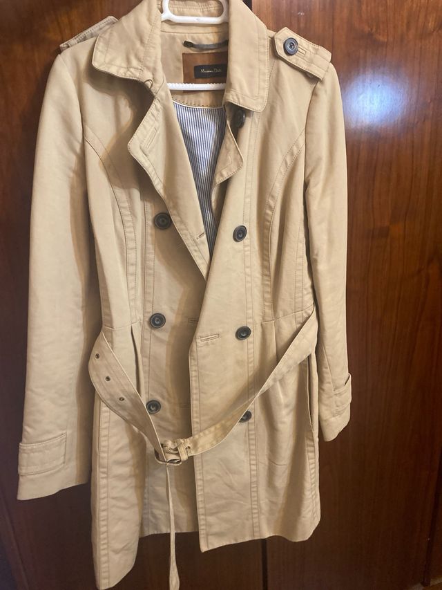 Gabardina Massimo Dutti beige - Talla M