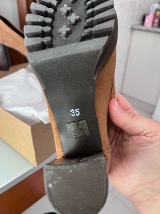 Zapatos ante marrón tacón plataforma