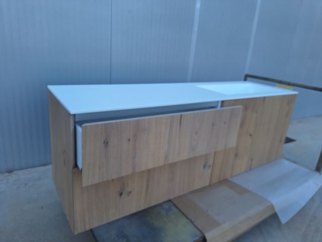 Mueble De Baño Natural 3 cajones con lavabo derecj