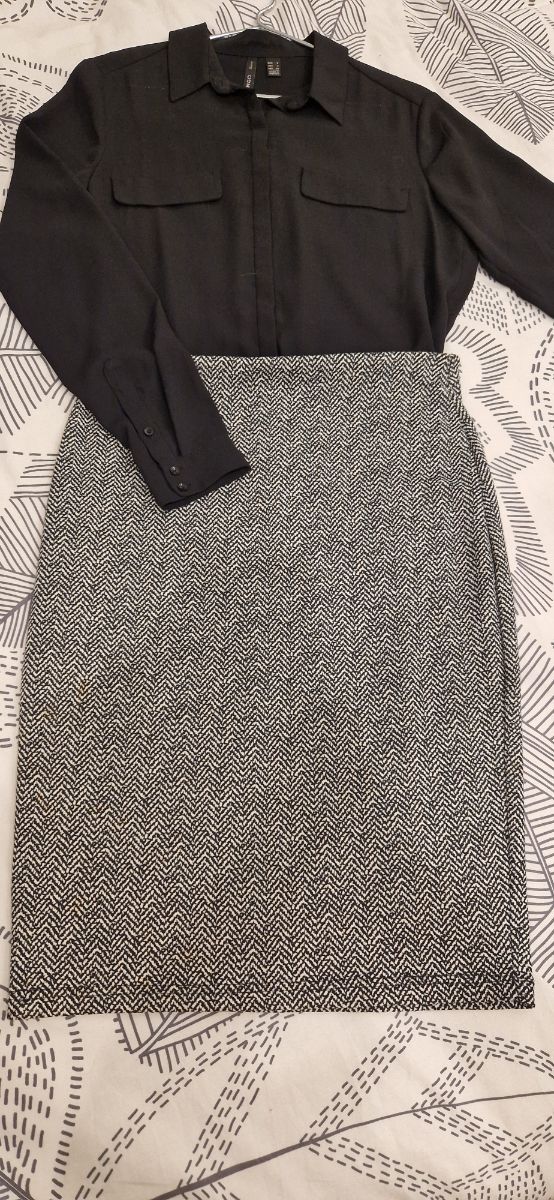 Falda lápiz blanco & negro