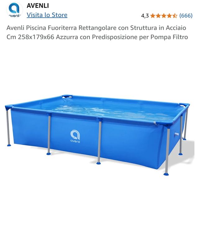 Piscina Avenli Rettangolare 258x179x66cm