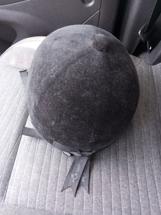 Casco equitación terciopelo negro