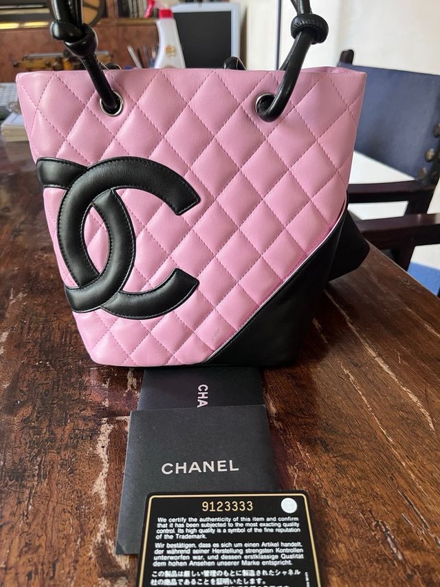 Chanel borsa Cambon Tote in pelle rosa