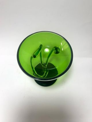 Calice coppa in vetro verde Josefina Krosno 