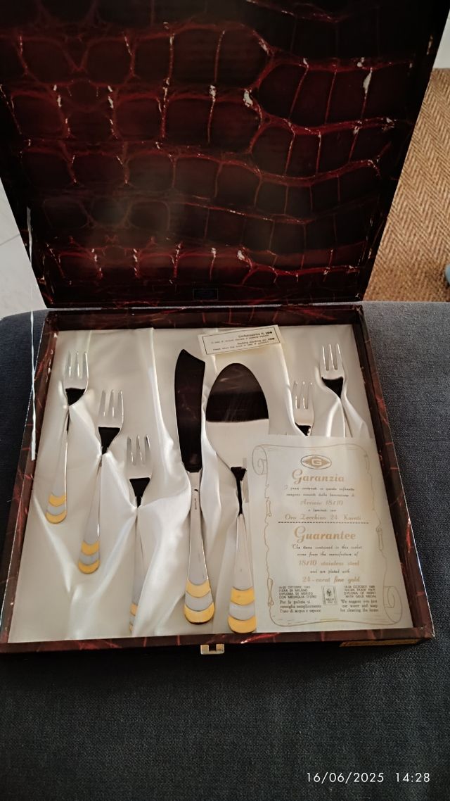 Posate Dolce Acciaio Oro 24k